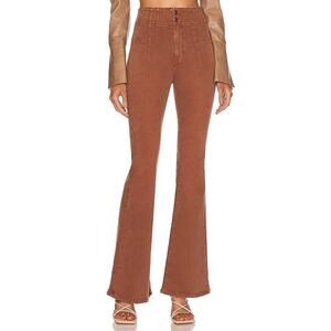 Free People Jayde High Rise Flare Pant in Mesa Rust Brown | Size 31
